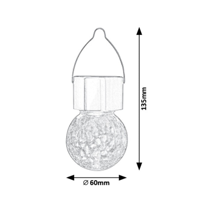 Rabalux Yola Solar Lamp, 1 lm, IP44, satin chrome, 0.06 W LED, 7850
