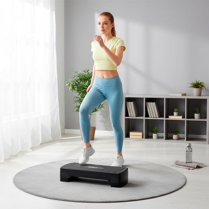 Rebel Active aerobics and fitness step, 3 steps, 68 cm, black, RBA-3227-BK