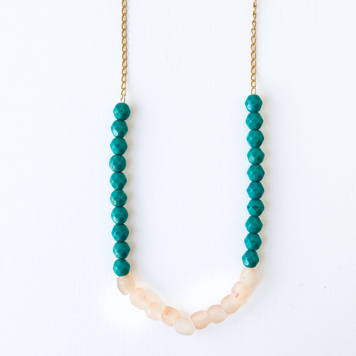 Recycled African Glass and Mixed Bead Necklace