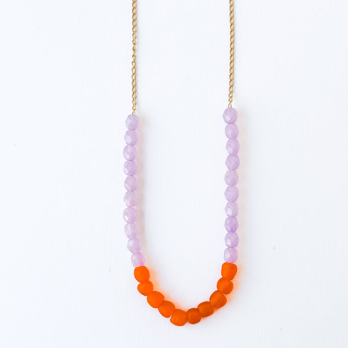 Recycled African Glass and Mixed Bead Necklace