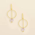 Refined Glass Drop Earrings in Pink/Gold