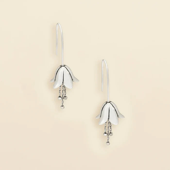 Refined Icon Lily Drop Earrings in Silver