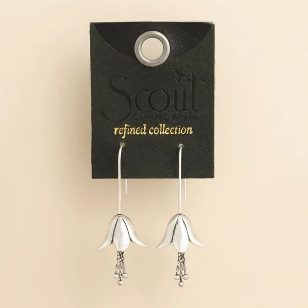 Refined Icon Lily Drop Earrings in Silver