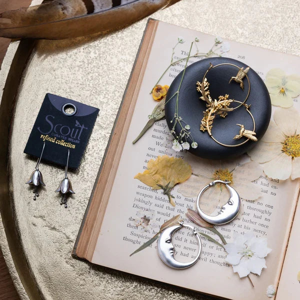 Refined Icon Moon Hoop Earrings in Gold