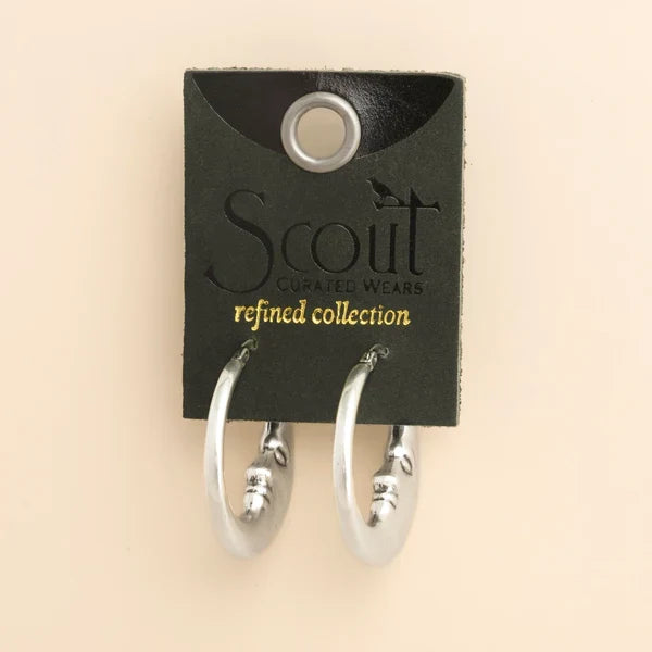 Refined Icon Moon Hoop Earrings in Silver