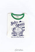 Salty Moms Beach Club Ringer Graphic T-Shirt