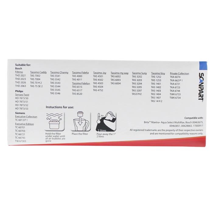 Scanpart water filter compatible with Brita Maxtra Plus, Dafi Unimax, 8 pieces