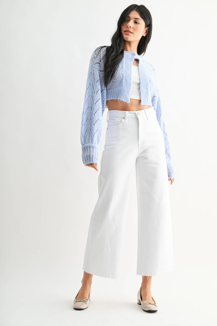 Scissor Cut Wide Leg Jean – Optic White