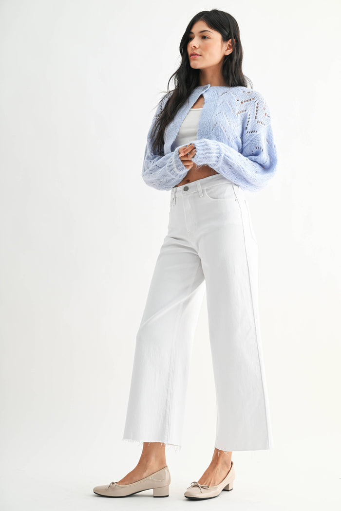 Scissor Cut Wide Leg Jean – Optic White
