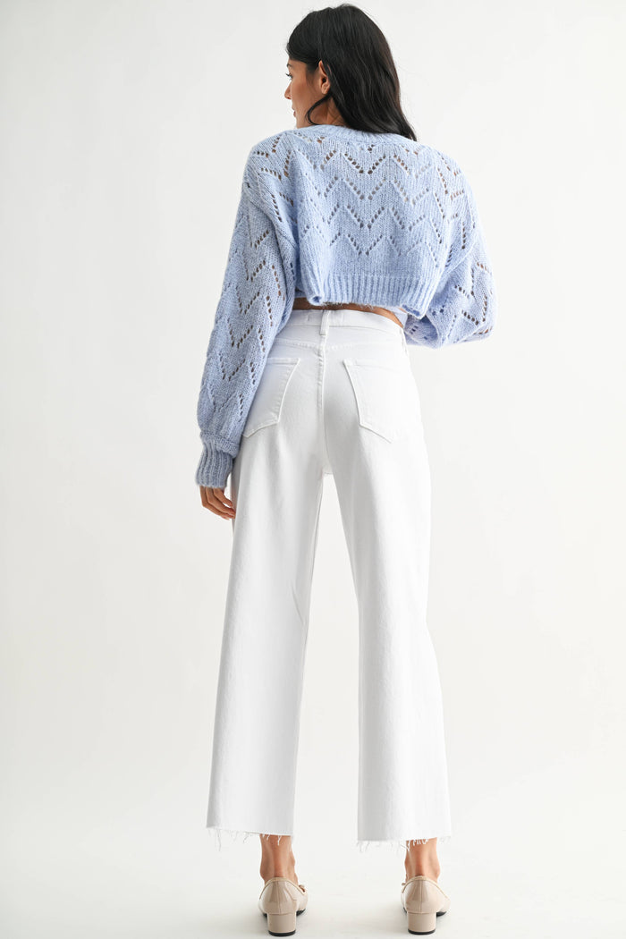 Scissor Cut Wide Leg Jean – Optic White