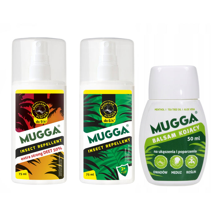 Set 2x Mugga 50% + 9.5% Family Deet + Soothing Lotion 50ml