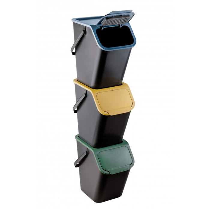 Set of 3 25-liter Practic Bini recycling bins + 5 charcoal filters