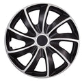 Set of 4 NRM Quad Bicolor CS 14" Hubcaps Silver-Black