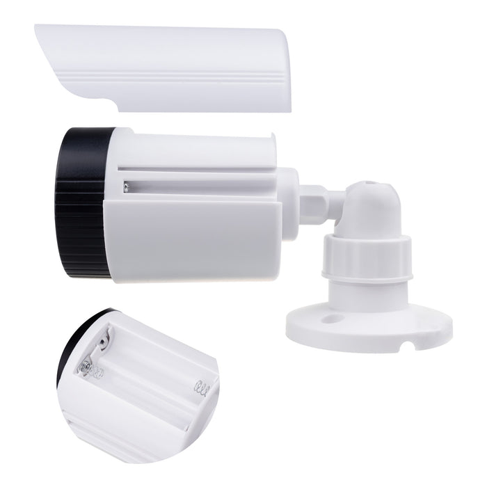 Set of two dummy tube cameras, IR LEDs, white, 2xAA power supply (not included), ABS, IR1800 WT