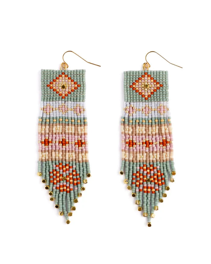 Shisha Fringe Earrings in Aqua