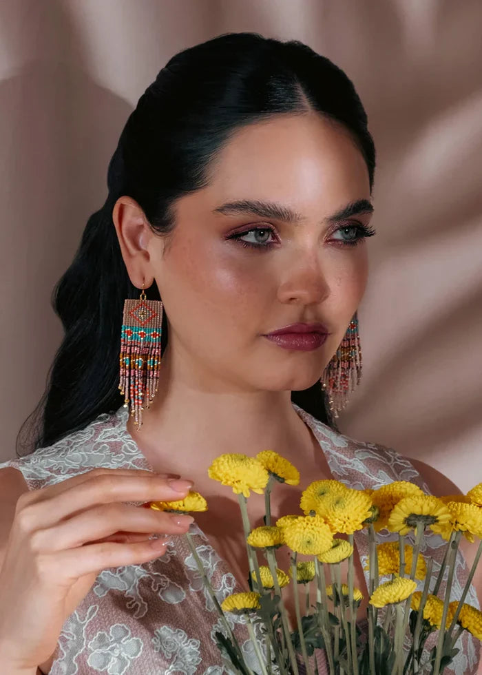Shisha Fringe Earrings in Aqua