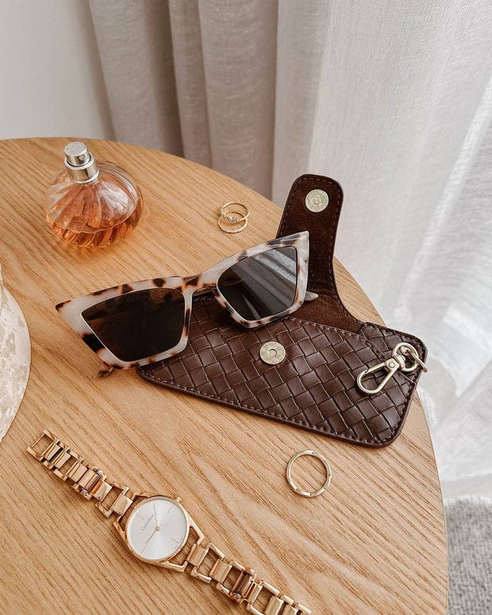 Skittle Sunglass Case - Woven Chocolate