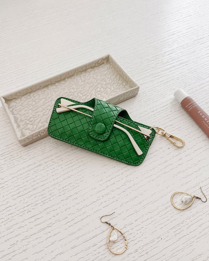 Skittle Sunglass Case - Woven Green