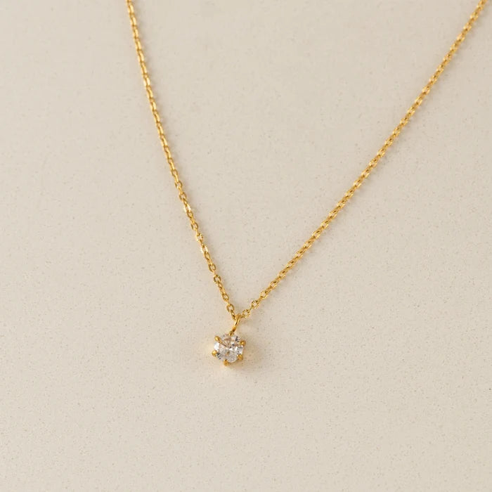 Sol CZ Necklace in Gold