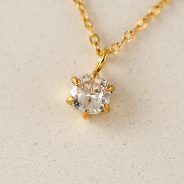 Sol CZ Necklace in Gold