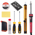 Soldering Iron Kit 60W Tin Rosin Suction Cup Stand Screwdrivers, Carrying Case