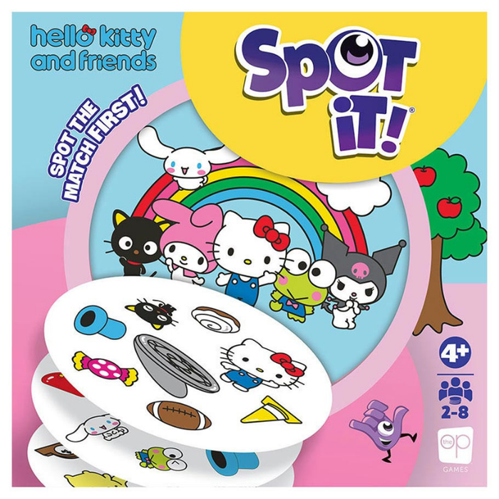 Spotted It! game box featuring Hello Kitty and friends with colorful design