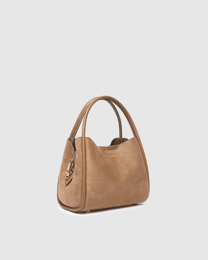 Steffie Suede Mini Tote Bag in Honey