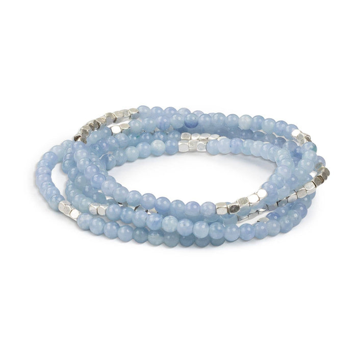 Stone Wrap in Blue Lace Agate/Silver
