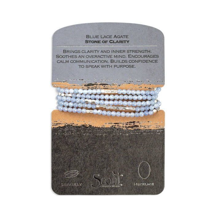 Stone Wrap in Blue Lace Agate/Silver