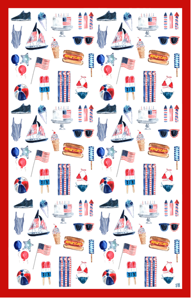 Summer Fun Double Sided Tea Towel