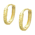 Textured Oval Huggie Earring in Gold