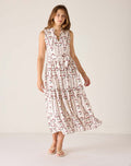 Tropez Tiered Maxi Dress in Flower Market