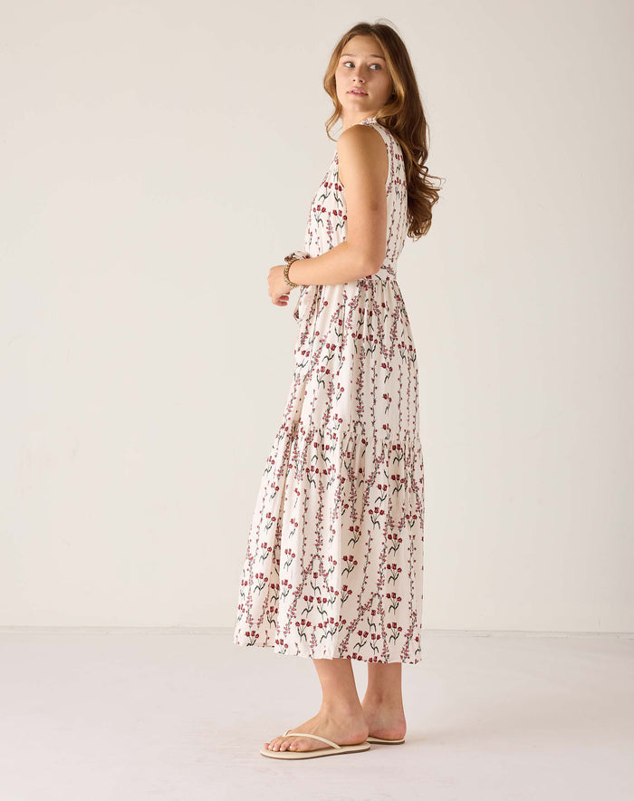 Tropez Tiered Maxi Dress in Flower Market