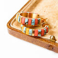 Turquoise Tila Bead Hoop Earrings