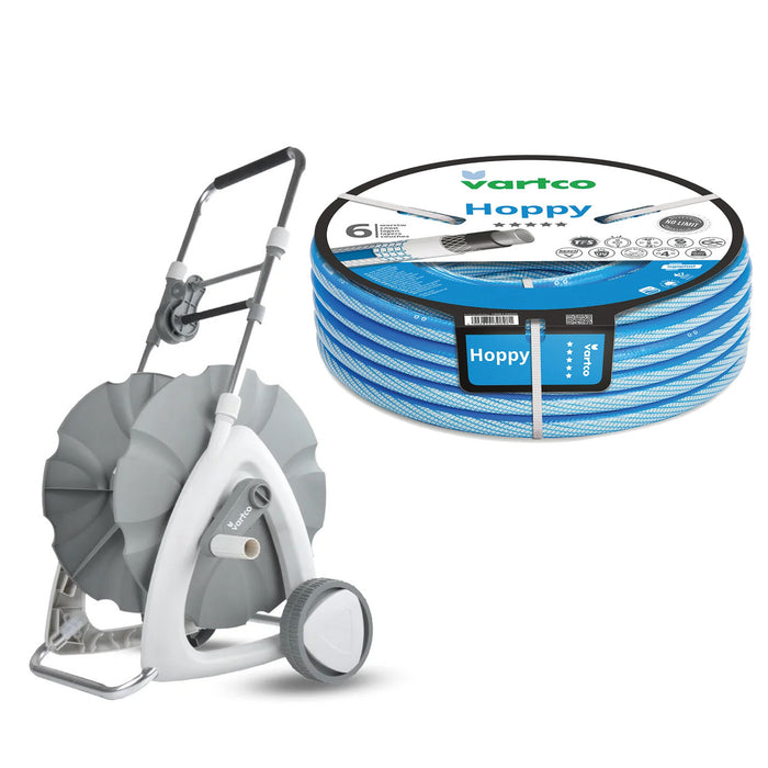 Vartco Hoppy 1/2" 30m Agaplast Garden Hose Cart + Garden Hose