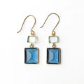 Veronica Two Tone Color Cut Glass Dangle Earring in Blue