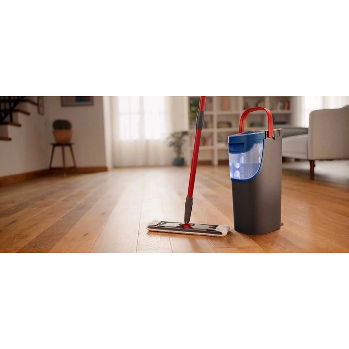 Vileda H2prO flat mop, 100% separation of clean and dirty water, two tanks, 3 microfiber pads, 360° tip, 175774