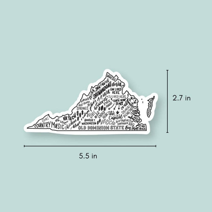 Virginia Magnets | Hand-Drawn State Map Magnet
