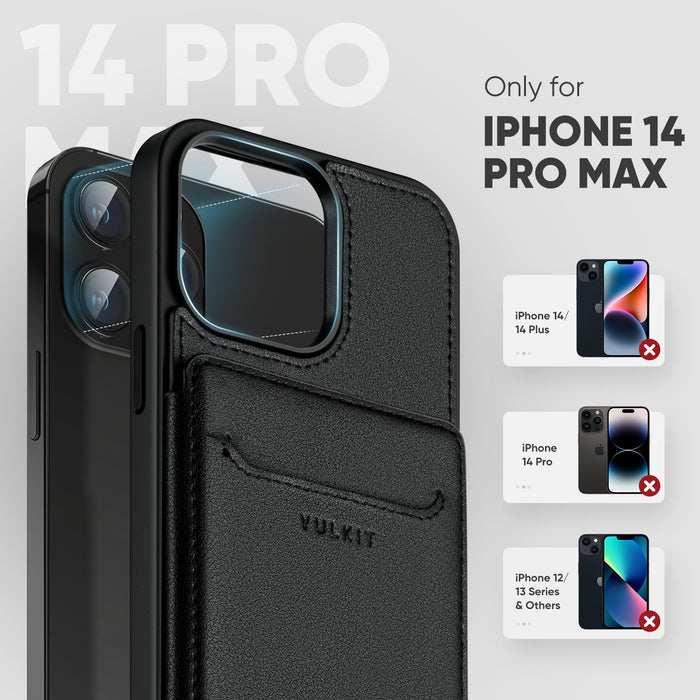 VPA107-iPhone 14 Series Phone Case Wallet, Leather Case Shockproof with Card Holder Magnetic