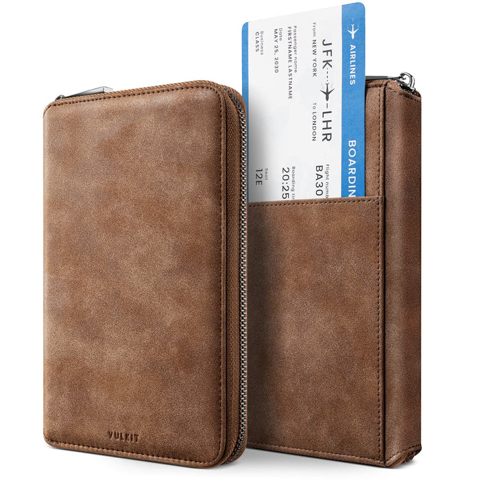 VPW113 -RFID Blocking Microfiber Suede Family Passport Wallet