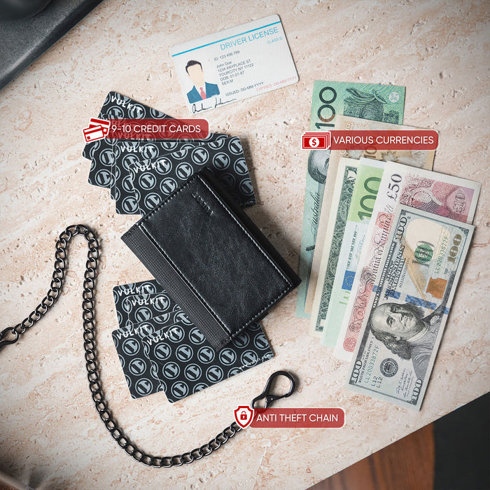 VWW158 - Anti-Theft Chain Wallet with RFID Protection