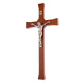 Wall Hanging Cross Christian Beech Wood Jesus Crucifix Passion Prayer 30x14x1.8cm
