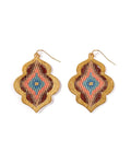 Window Drop Earrings in Brown & Blue