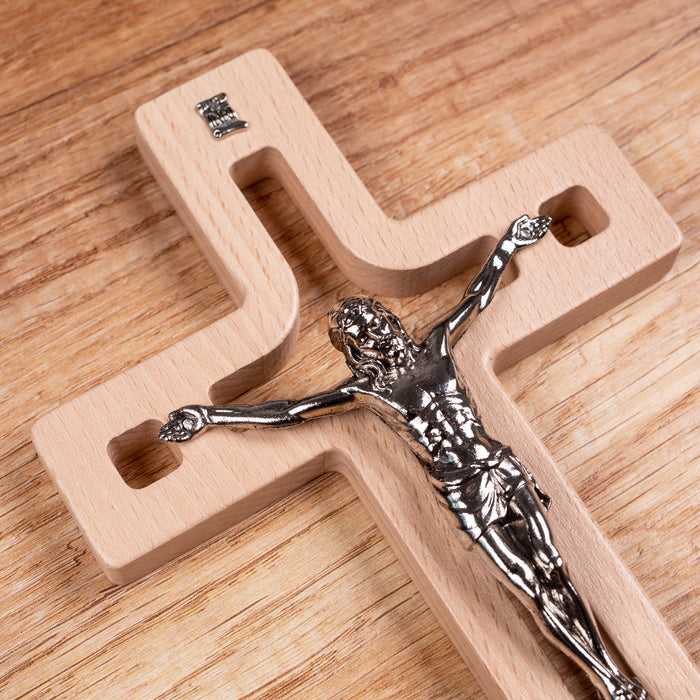 Wooden Hanging Cross Christian Modern Holy Jesus Crucifix Passion Wall Mount Prayer