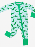Zip Pajamas in Blue Alligators