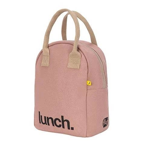 Zipper Lunch Bag - 'Lunch' Pink
