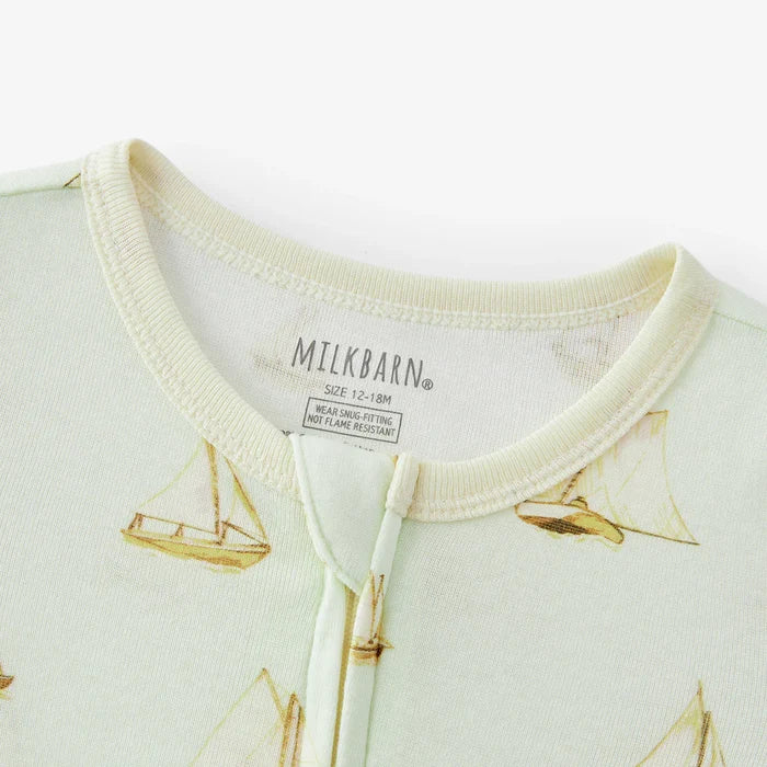 Zipper Pajamas in Sailboat Melody (Organic Cotton)